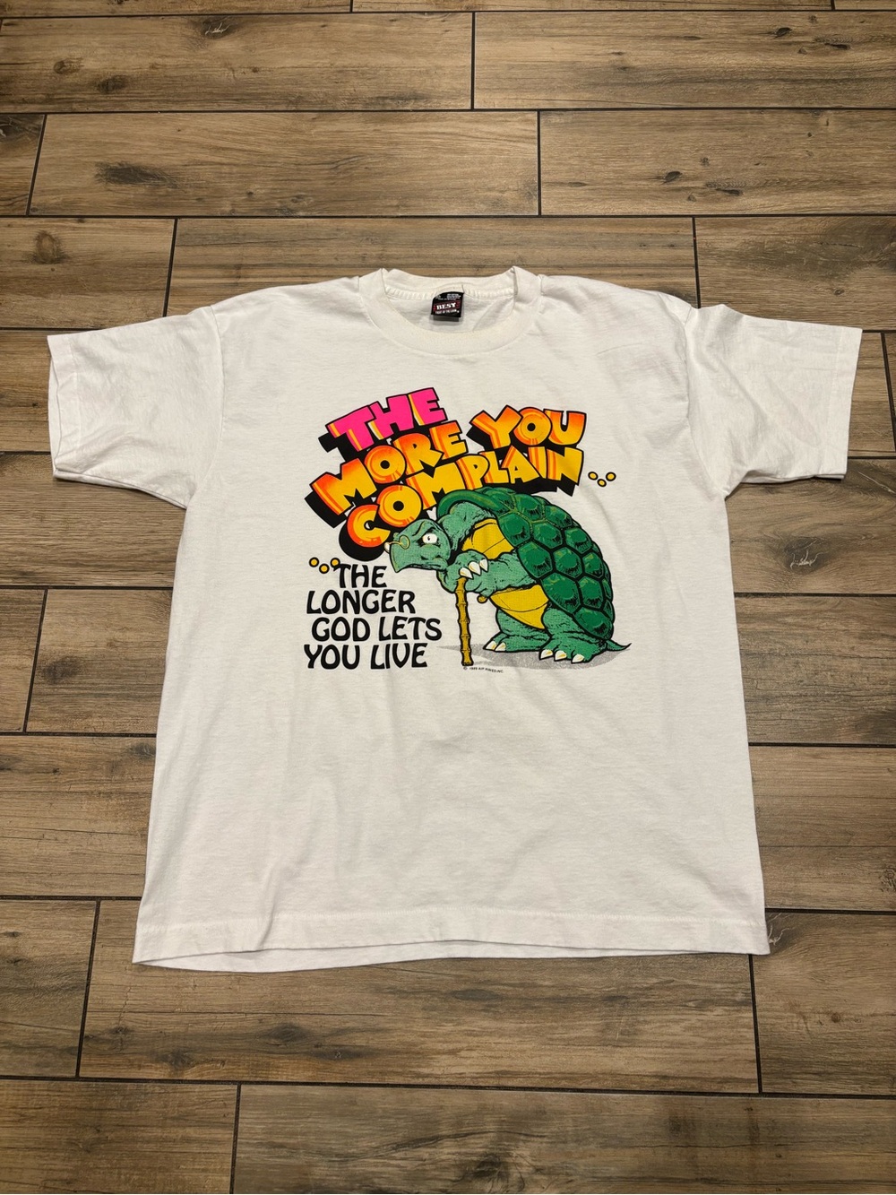 Vintage 1989 The More You Complain Turtle T Shirt Mens XL Single Stitch BEST